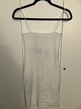 Zara White Ribbed Dress